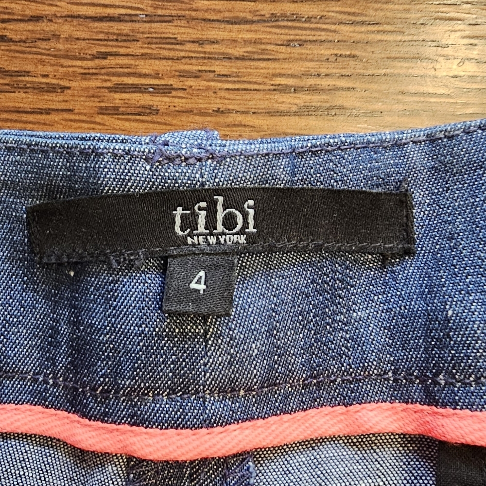Tibi Chambray Wide Leg Pants 4 - Picture 3 of 13